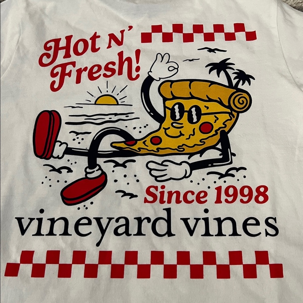 TWO Vineyard Vines boys’ t-shirts, size 5! EUC and NWT! Hockey, Pizza! - Picture 4 of 4